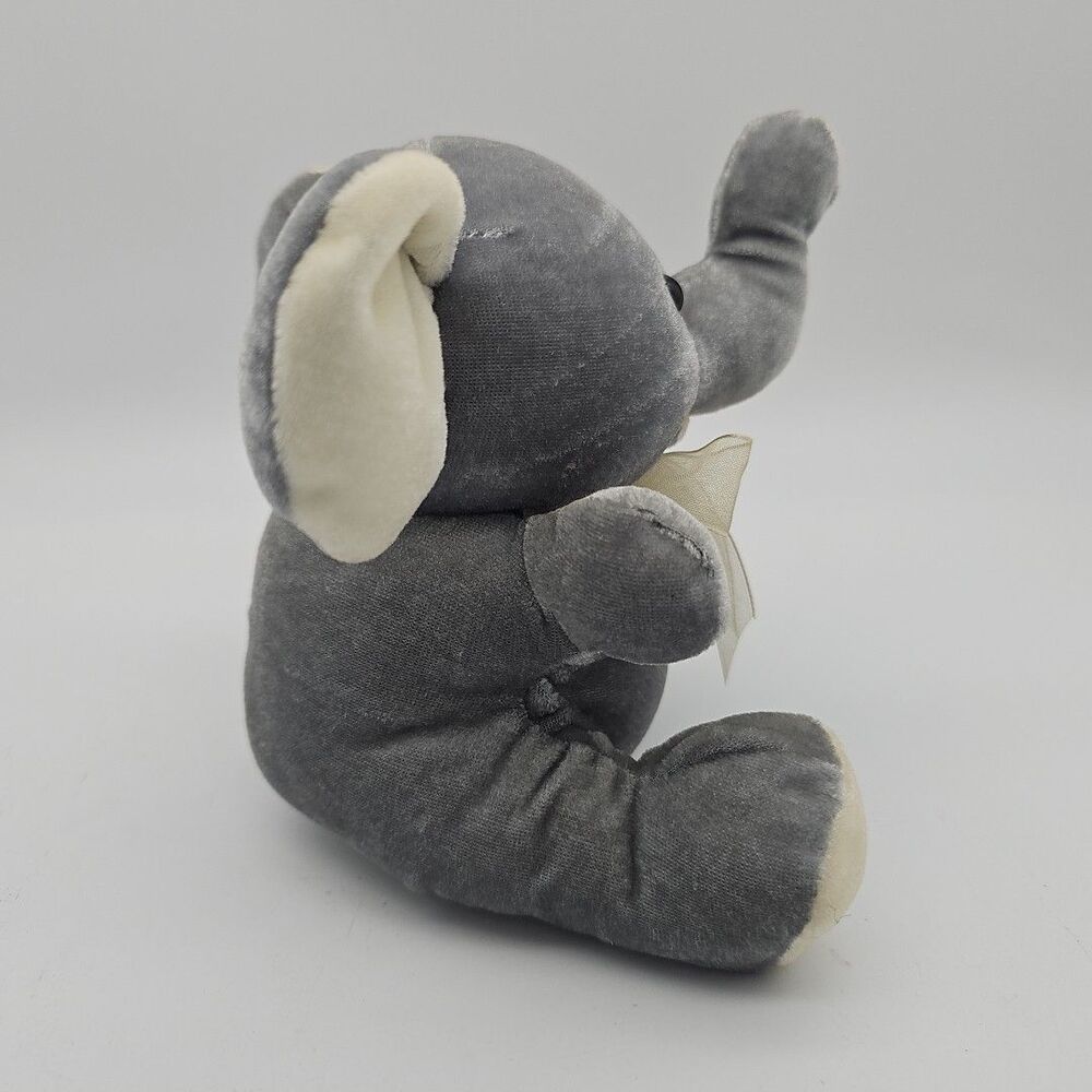 Safari Elephant Shaped Piggy Bank Soft Plush Gray 6" Tall with Tags, NO SOUND - Picture 3 of 12